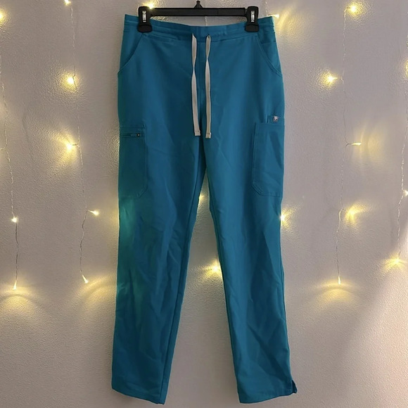 Figs Pants - Figs High Waisted Yola Skinny Scrub Pants - Teal